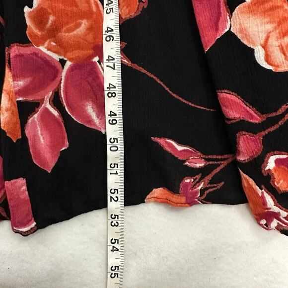 Vtg American Angel Dress Womens 3X Black Floral Maxi Flowy Gauzy Semi Sheer 90s - Picture 12 of 16